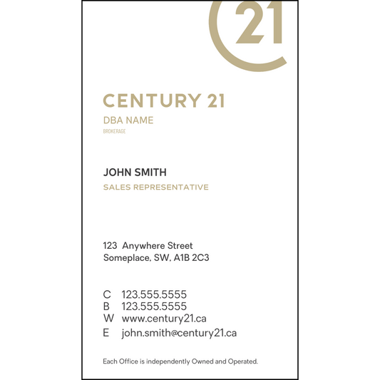 C21-BC-105 Business Card, Single Sided