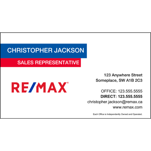 RMX-BC-104 Business Card, Single Sided