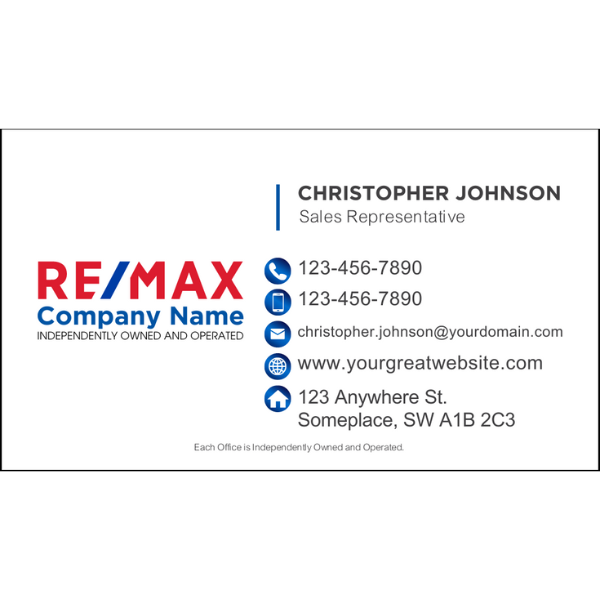 RMX-BC-108 Business Card, Single Sided