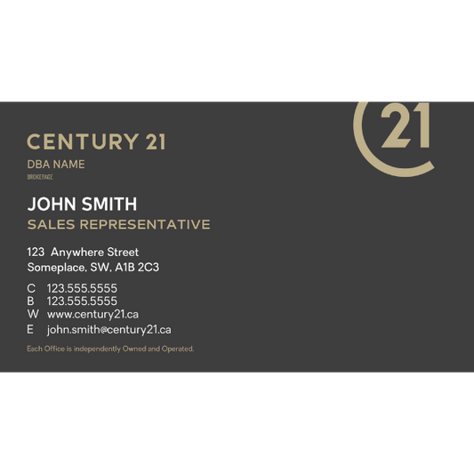 C21-BC-102 Business Card, Single Sided