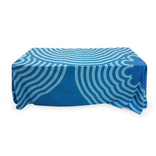 Sublimated Table Cloth for 6' table, Drape style, 4 sided, Closed Back